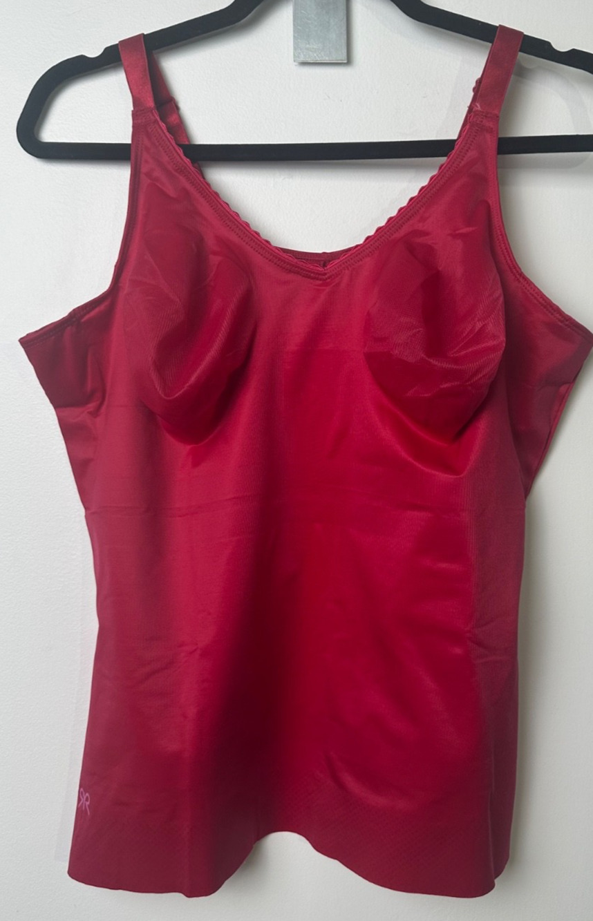 Ruby Ribbon Shapewear Tank Camisole Size 44 Red Adjustable straps Fitted A10